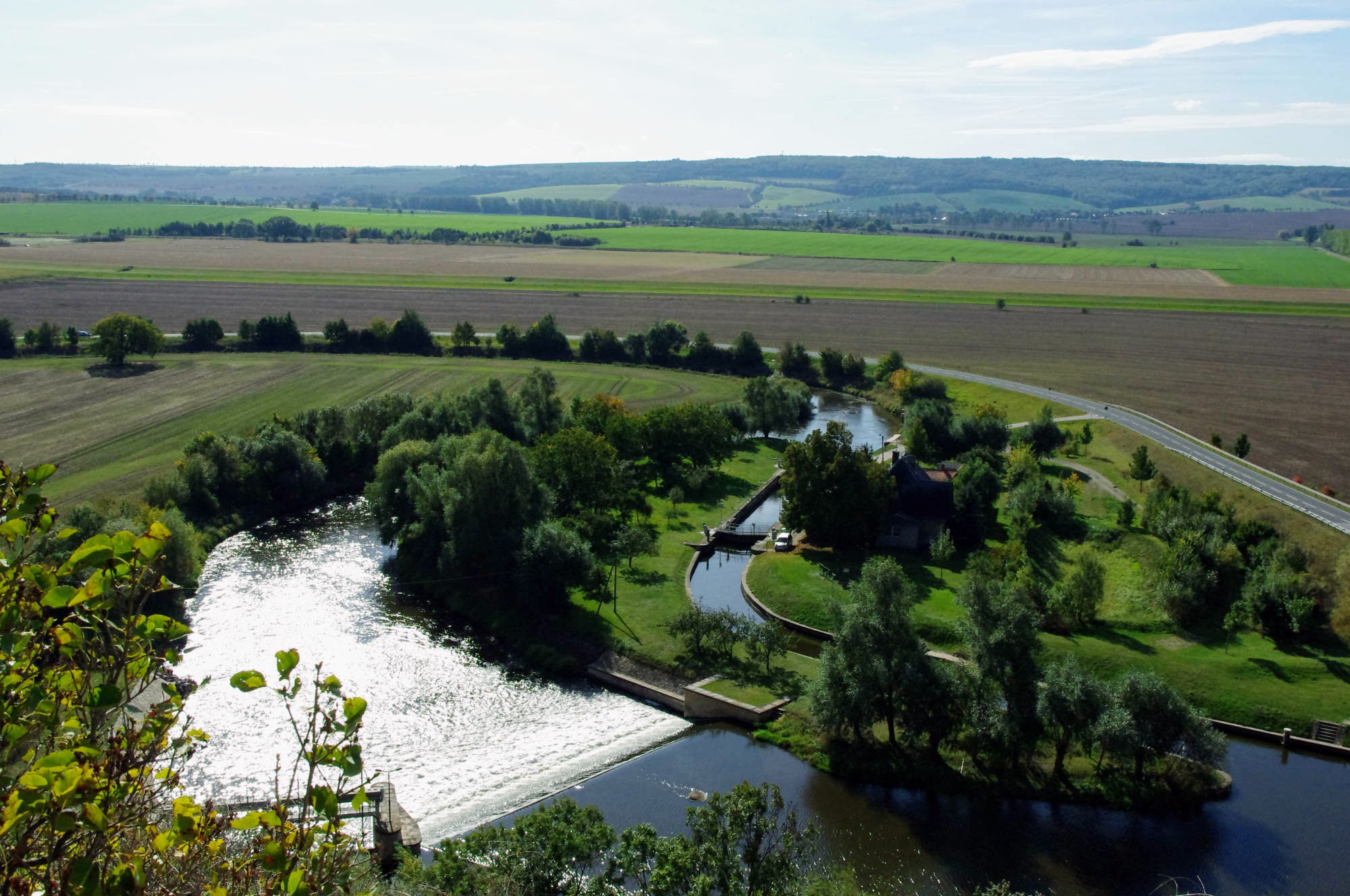 Schleuse Wendelstein Drohne mit Strasse